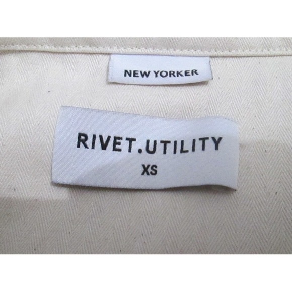 Rivet Utility‎ Jumpsuit Coveralls Size X-Small Ivory New Yorker Short Sleeve - Picture 11 of 12